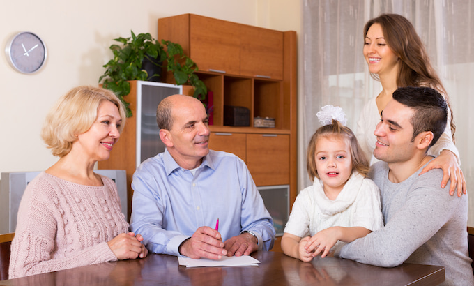 Family in a room